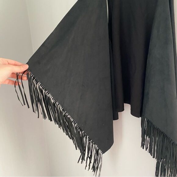 INC Women’s Open Front Fringe Black Western Vest size XS - Picture 3 of 4